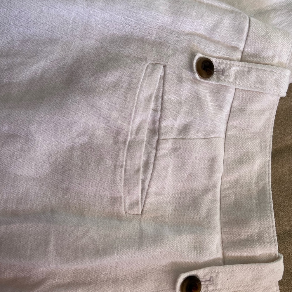 J crew  womens Linen hayden kickout crop pants white size 2 - Picture 10 of 10